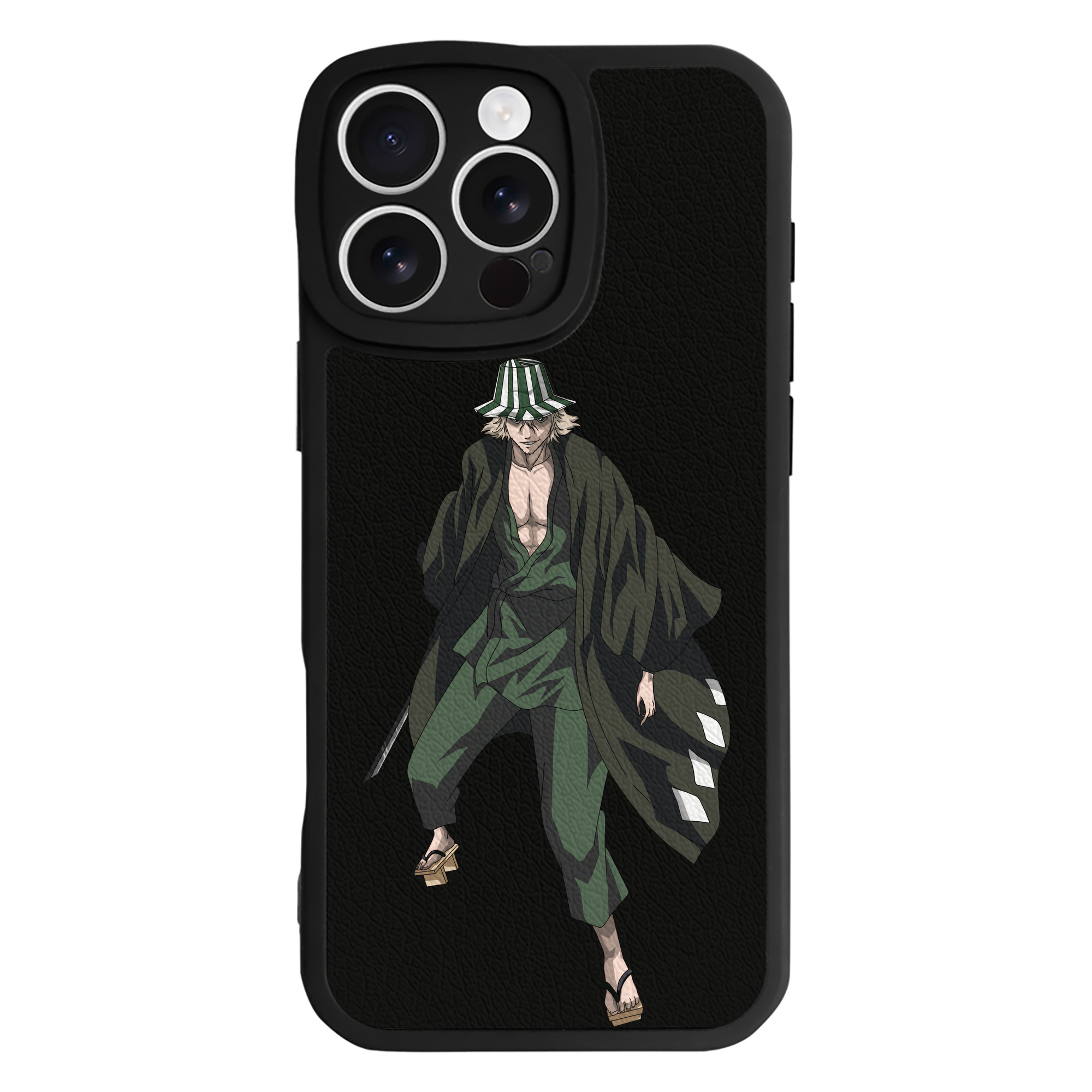 （画像用） "ブリーチ 浦原 喜助（うらはら きすけ） BLEACH Urahara Kisuke " 【iPhone 16シリーズ対応】シリコンスマホケース（レザー調） 材質：シリコン